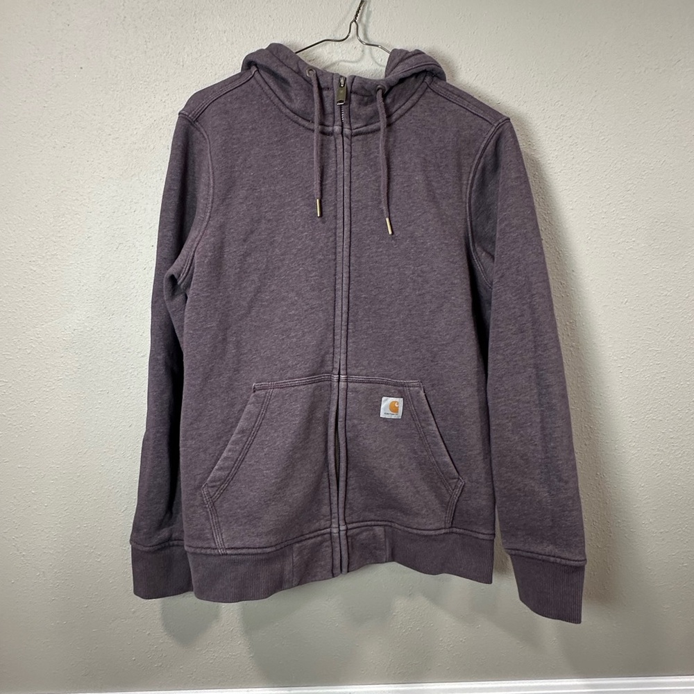 Carhartt Women’s Relaxed Fit Size Medium Purple Full Zip - Picture 3 of 6
